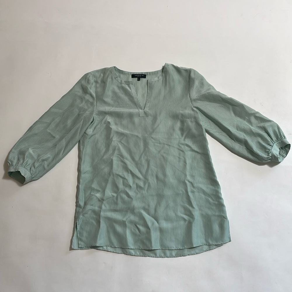 LAFAYETTE 148 silk pin striped blouse!